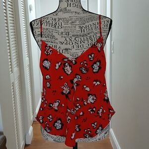 Veronica Beard 100% Silk Floral V Neck Tank Top